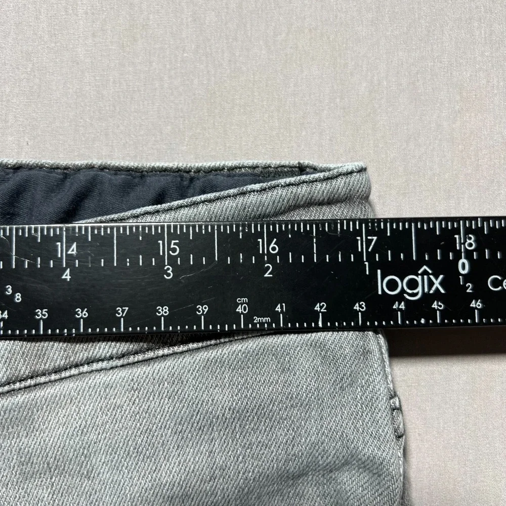 ISAIA Napoli Mens Gray Stretch Denim Mid Rise 5 Pocket Slim Straight Fit Jean 50